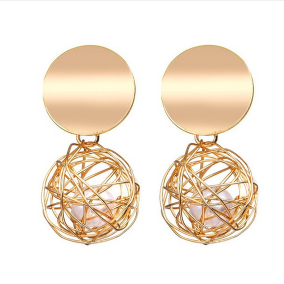 Jewelry - Marbella Gold Pearl Dangle Earrings